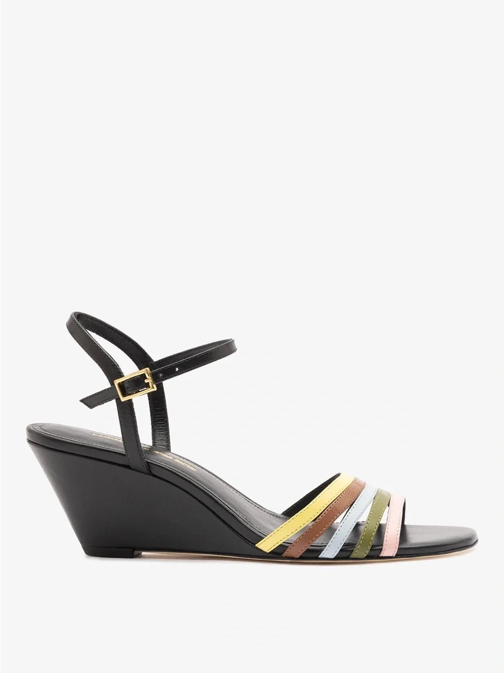 LARROUDE | x Ciao Lucia: Daiana Wedge Sandal Black Leather | Size: 9.5